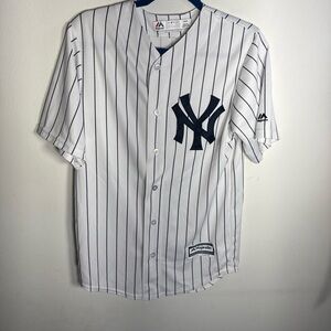 Men's Majestic Pinstripe New York Yankees Official Jersey